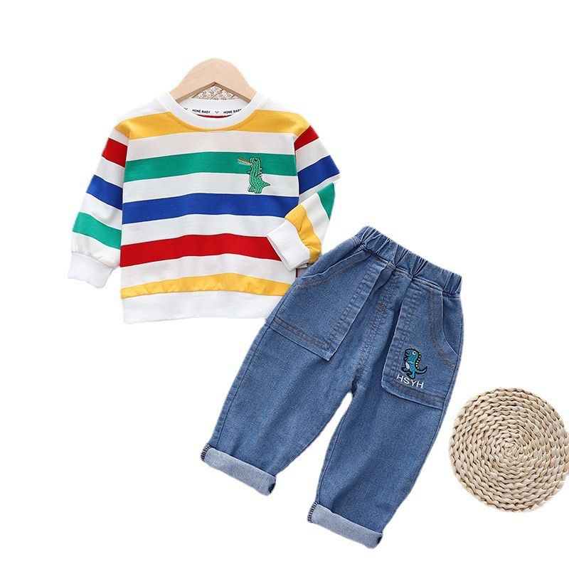3 piece boys jeans + long sleeve t shirt+ bag