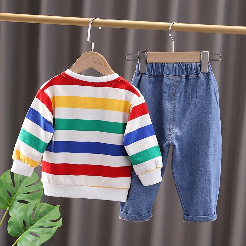 3 piece boys jeans + long sleeve t shirt+ bag