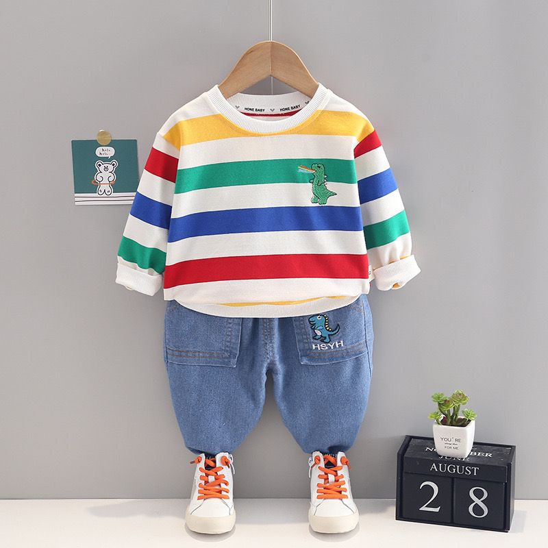 3 piece boys jeans + long sleeve t shirt+ bag
