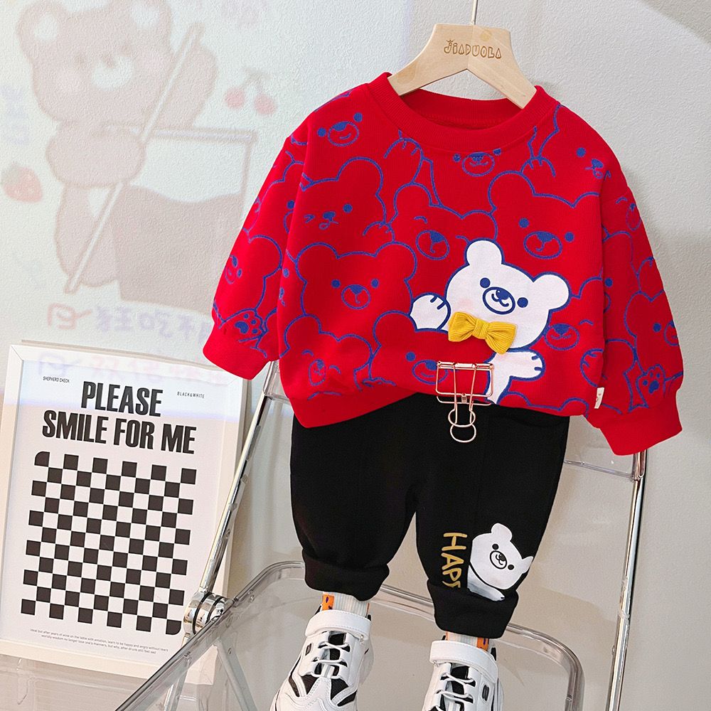 2 pcs printed bear set