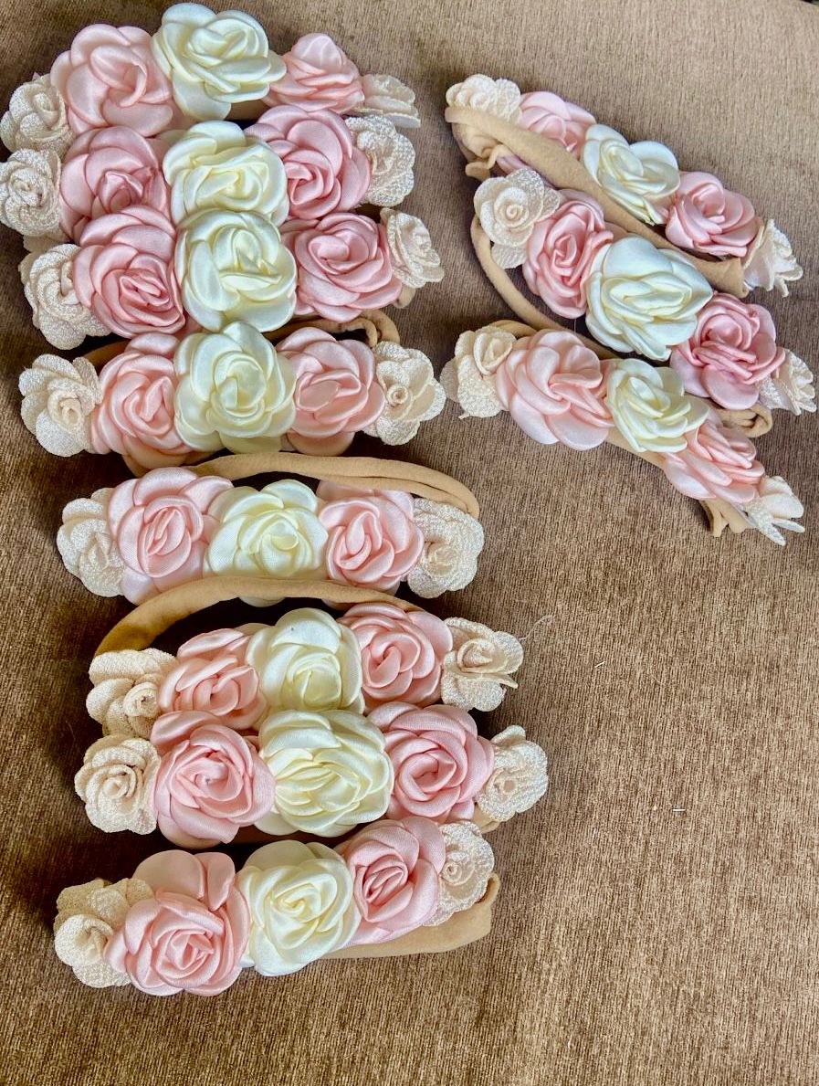 Nylon Headband 5 flowers