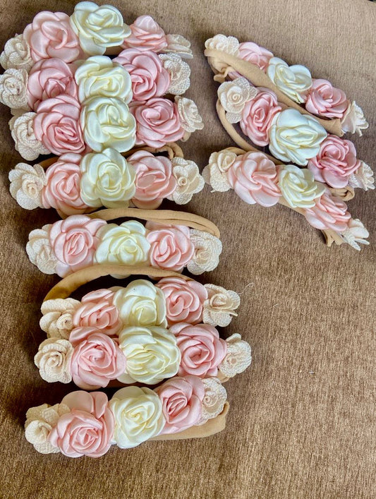 Nylon Headband 5 flowers