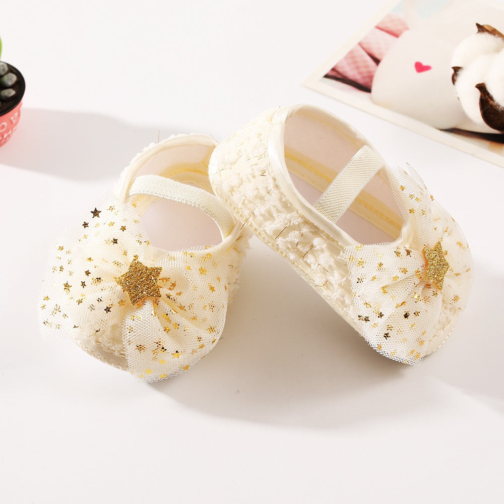baby shoes  Beige with golden stars