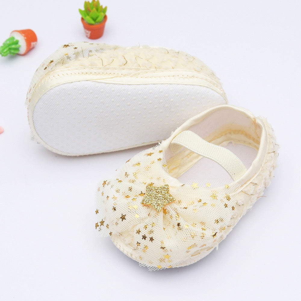 baby shoes  Beige with golden stars