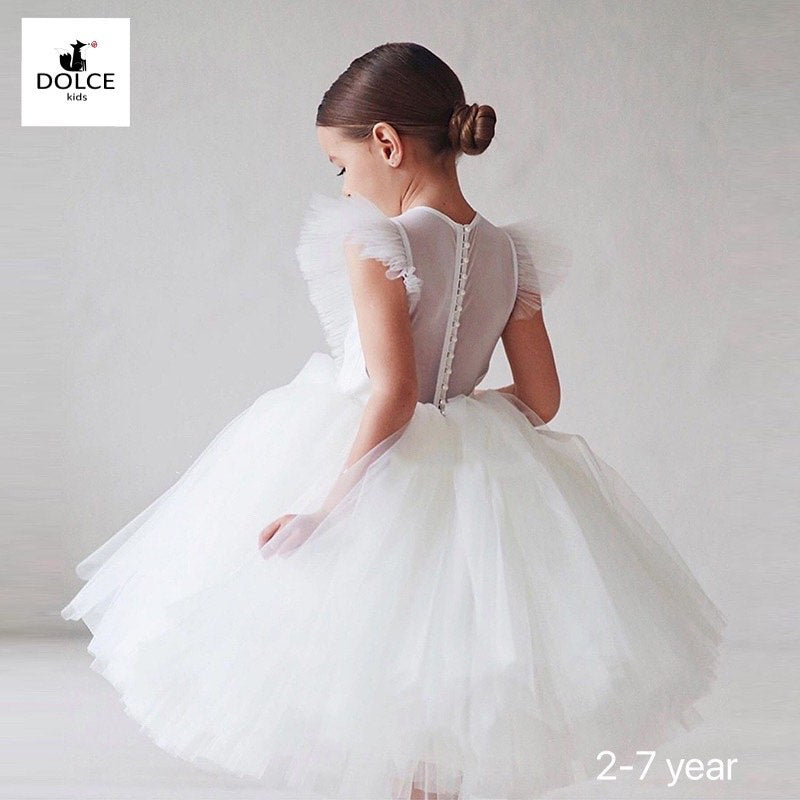 kids elegant princess dress back see through