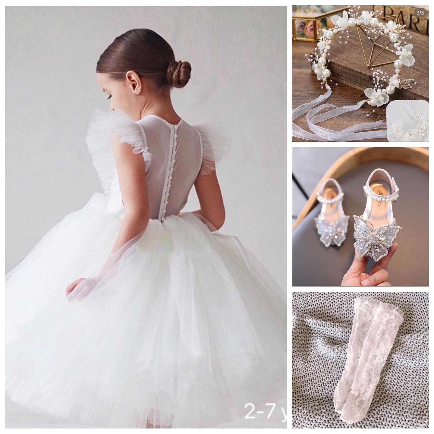 kids elegant princess dress back see through