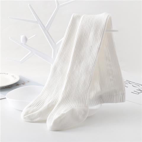 cotton tights solid white