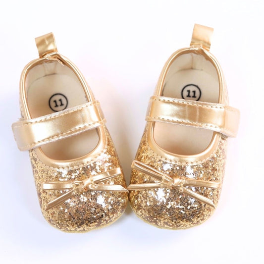 Baby pre-walker leather shoes gold