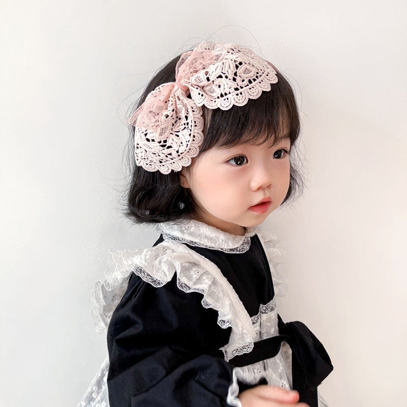 Girl kids Retro lace headband Bow knot 2 color