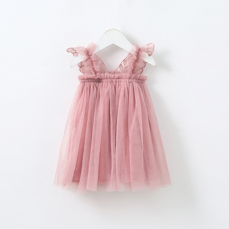 Butterfly Multi layered Tutu dress dusty rose