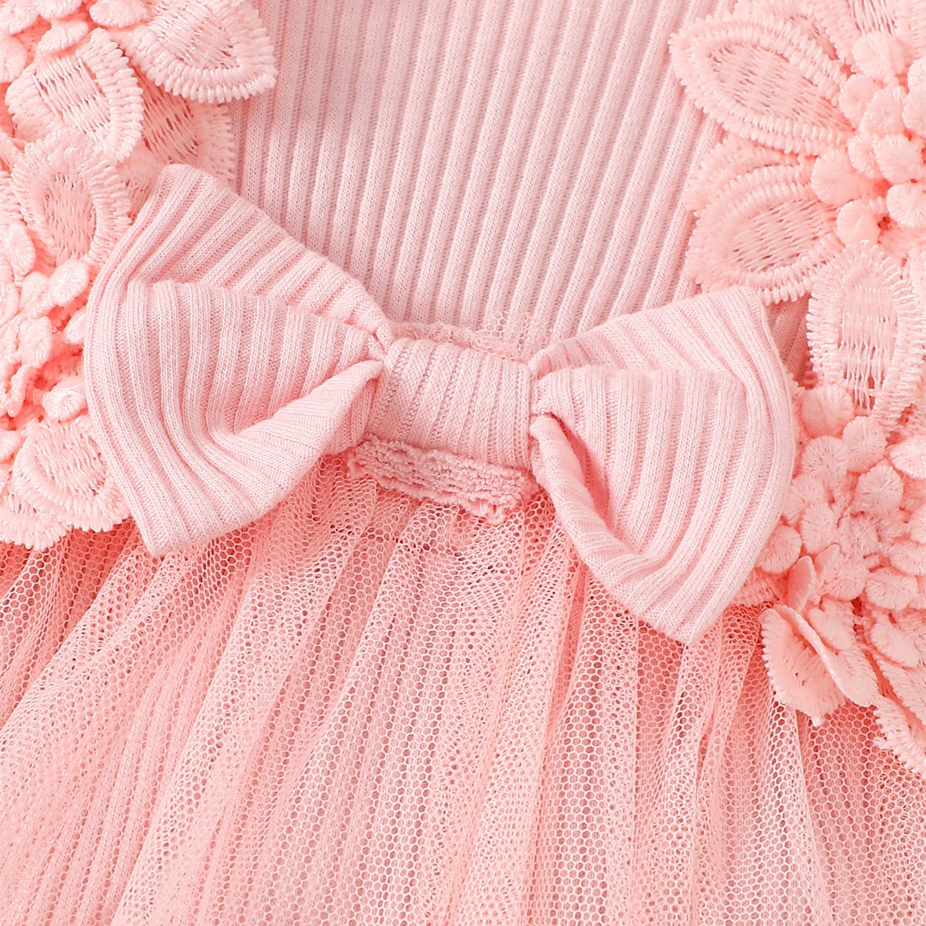 long sleeve romper dress with flowers + headband 2 color