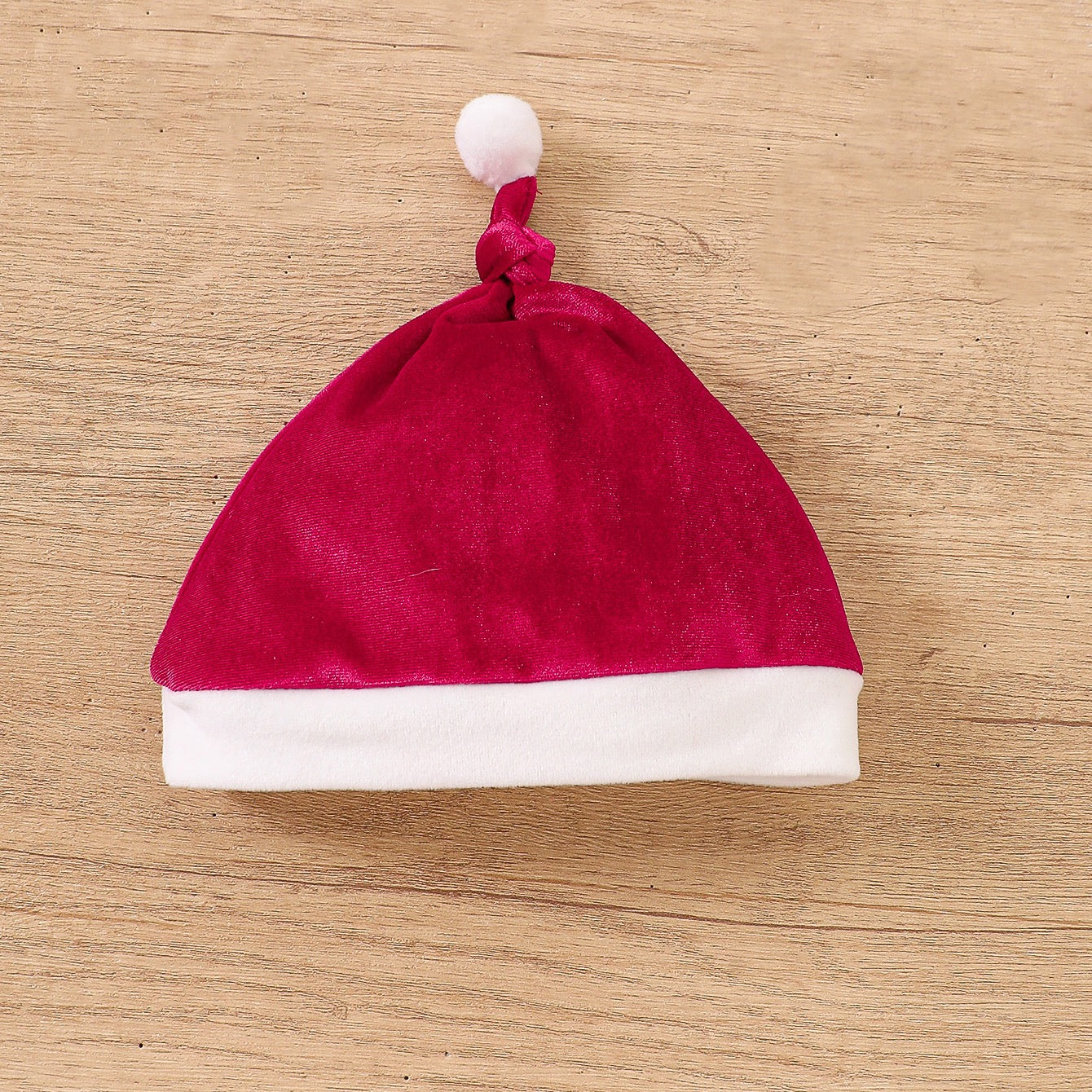 مجموعة قطعتين من فستان طفل عيد الميلاد مطبوع عليه حروف قطيفة بأكمام طويلة رومبير مثلث + قبعة كرة شعر