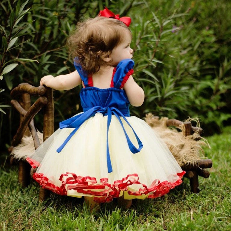 Princess snow white dress satin