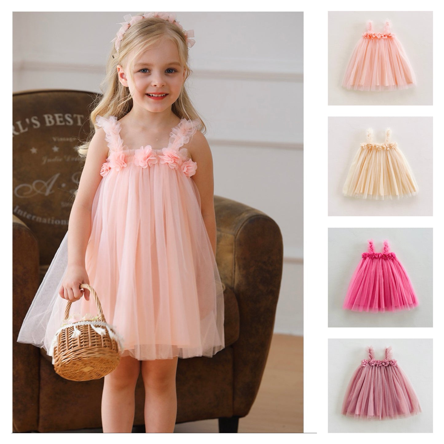 tutu dress with flowers 4 color