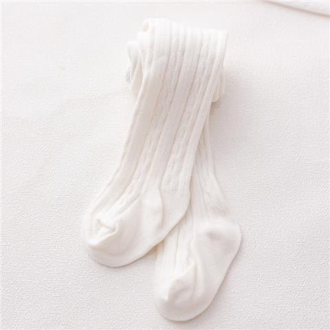 cotton tights solid off white