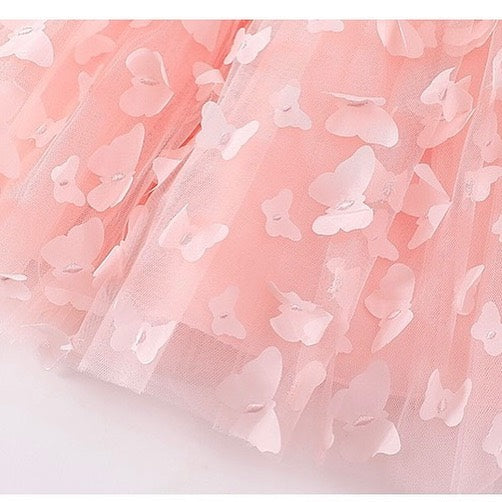 3D butterfly tulle dress with headband