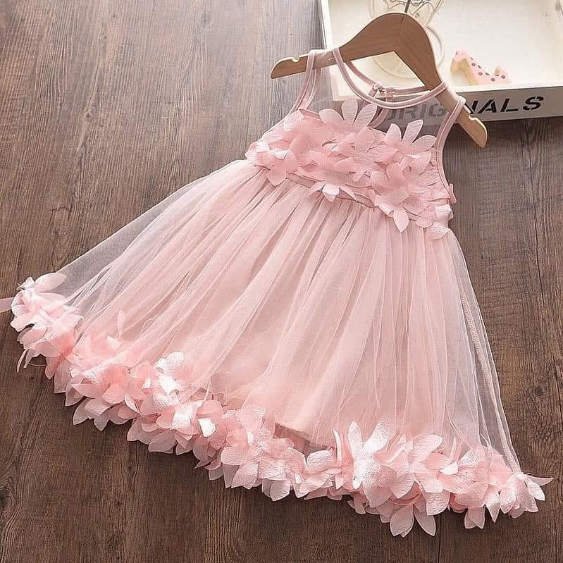 3D flower tulle dress