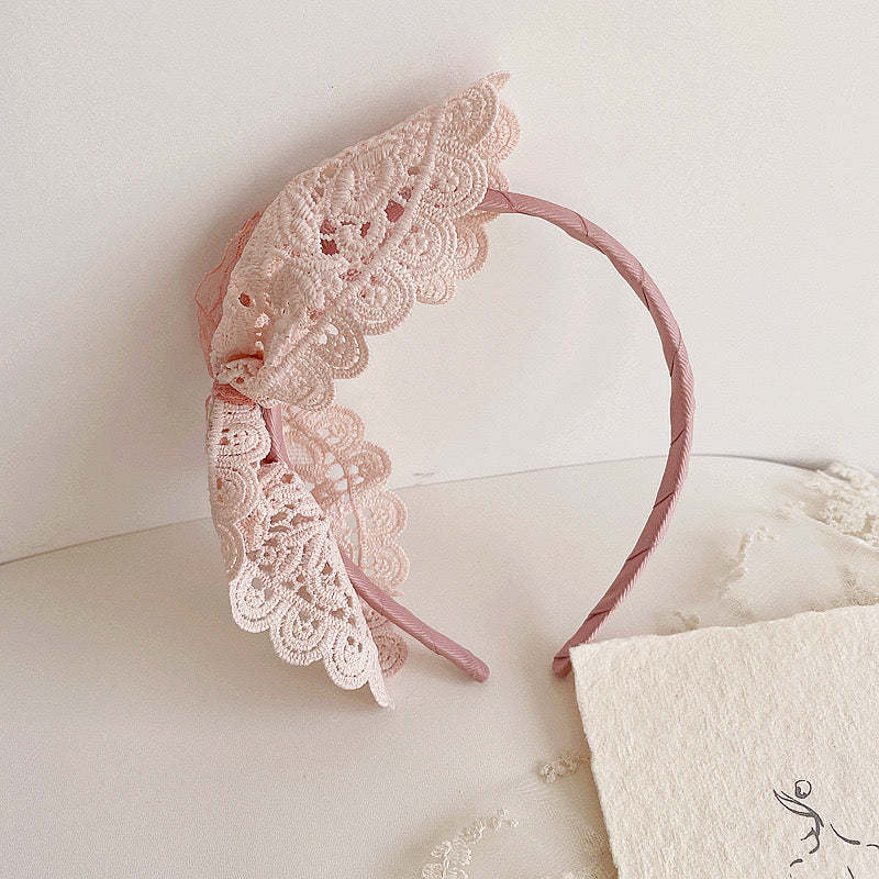 Girl kids Retro lace headband Bow knot 2 color