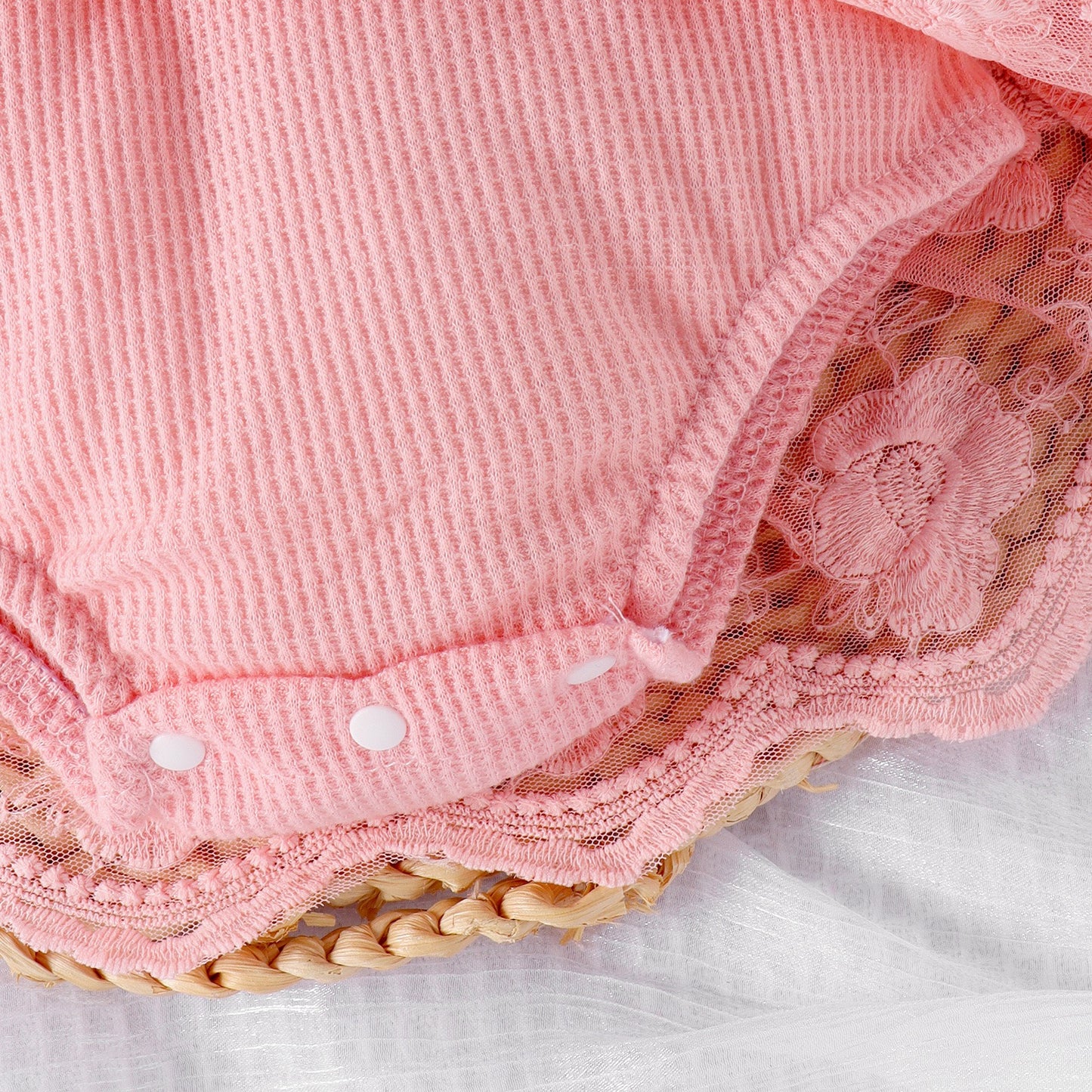 Set of 3 pcs Baby Long Sleeve romper dress + socks + headband