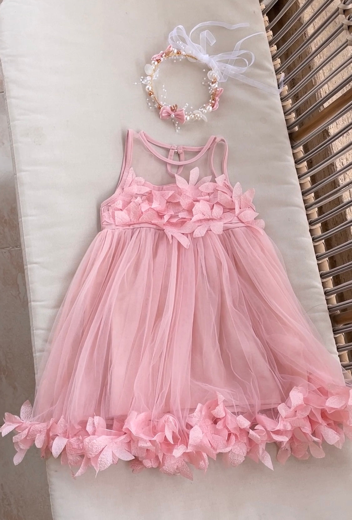 3D flower tulle dress