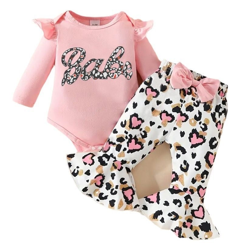 3 piece set long sleeve baby romper + pants+ headband ( for summer)