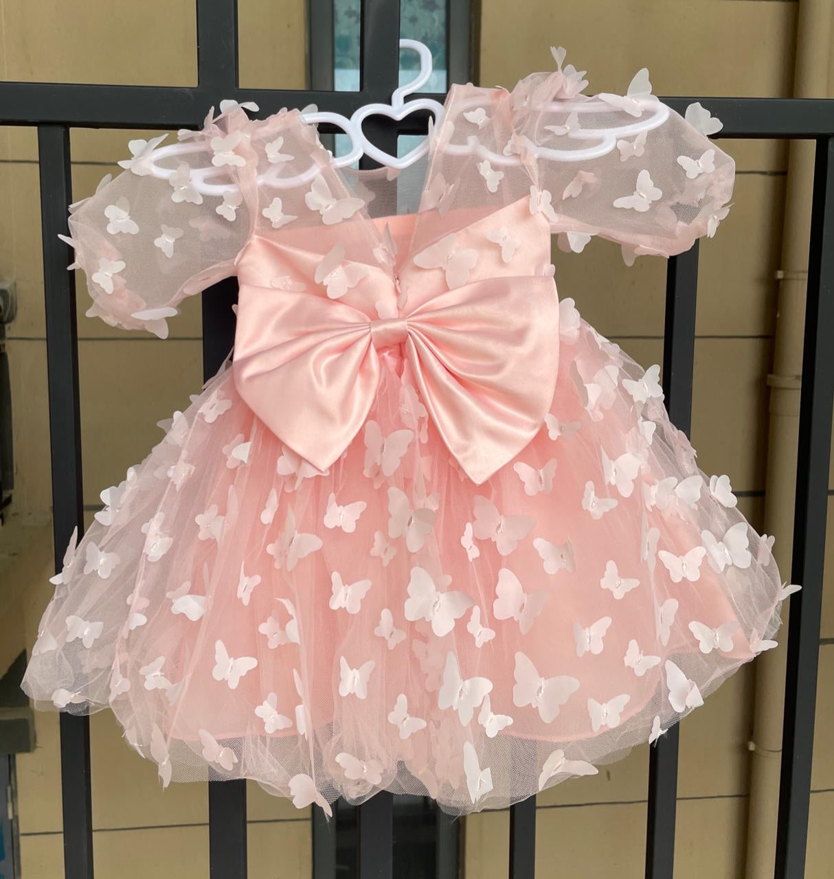 3D butterfly tulle dress with headband