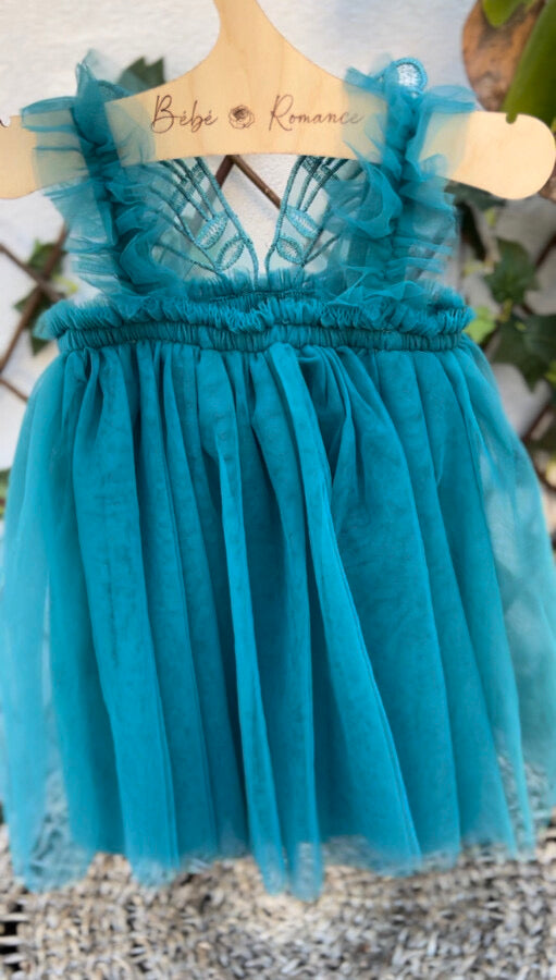 Butterfly Multi layered Tutu dress blue