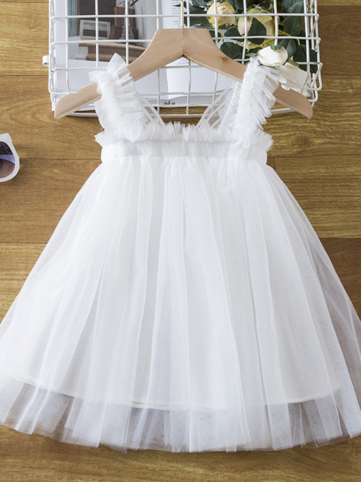 Butterfly Multi layered Tutu dress White