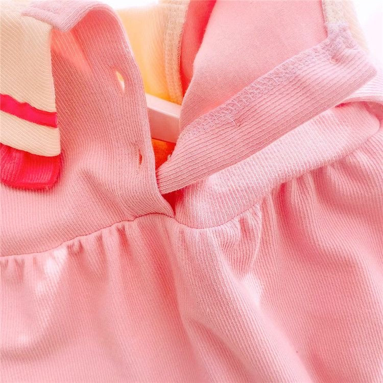 Long sleeve romper with pink buttons+ headband