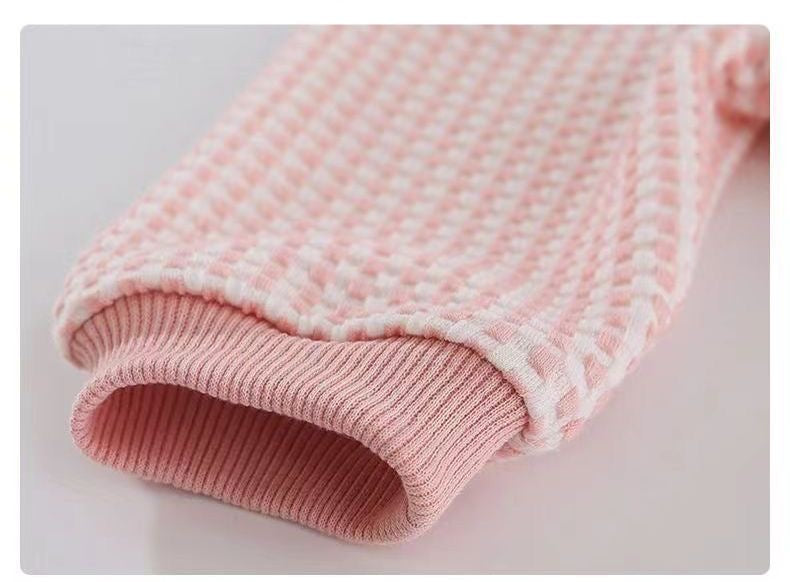 2pcs set waffle long sleeve jacket + dress .