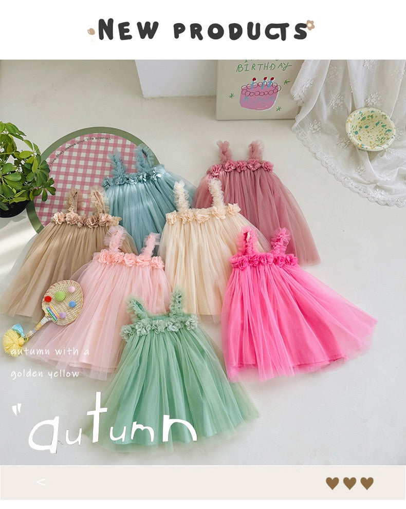 tutu dress with flowers 4 color