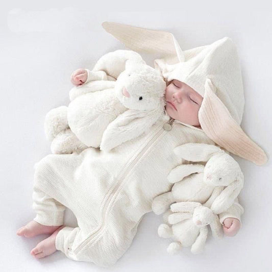 Baby long sleeve jumpsuit with rabbit ears