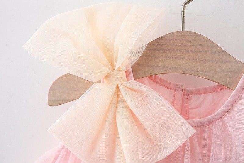 Baby tulle dresss with colorful bow knots