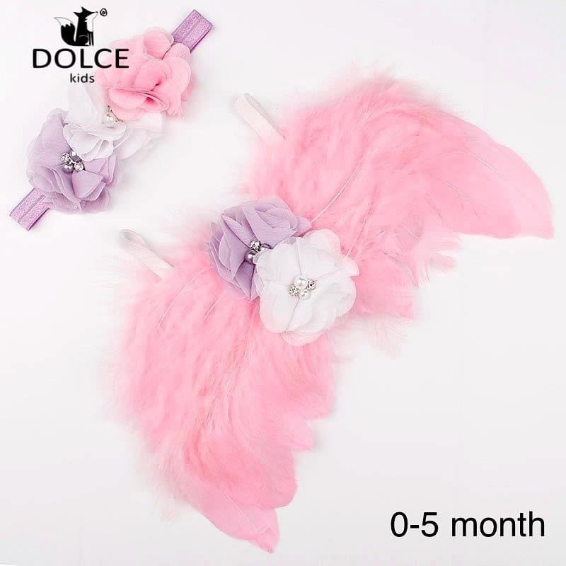 Angel wing + headband set for photoshooting 0-6 month