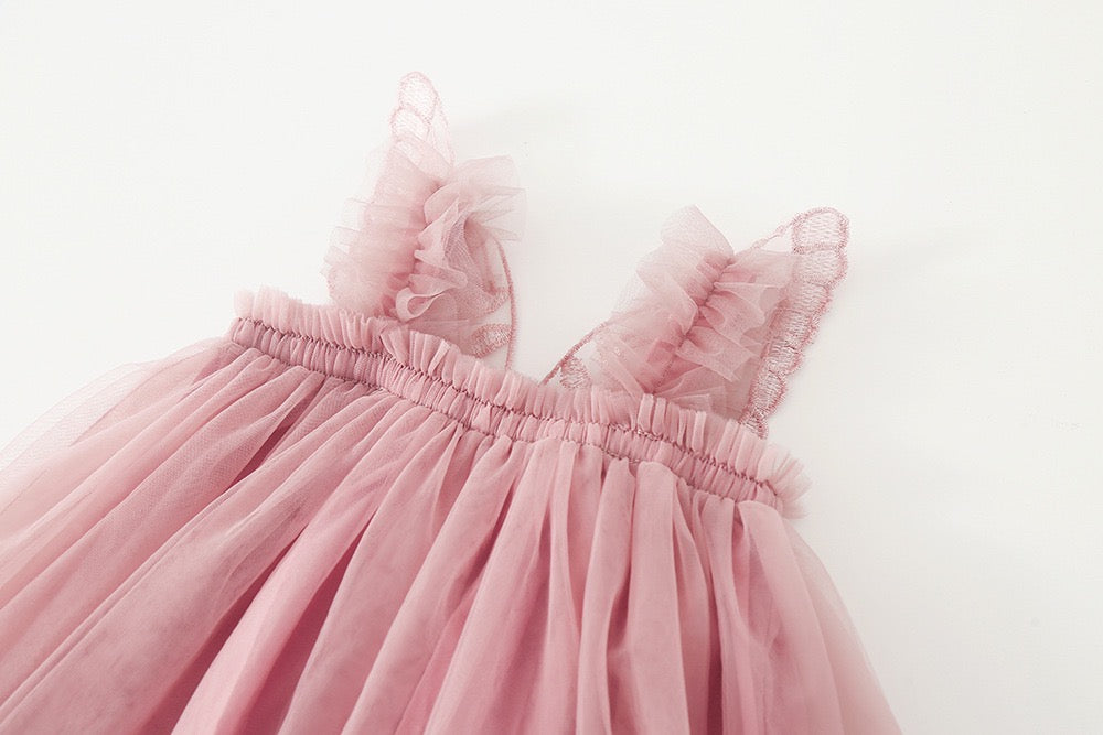 Butterfly Multi layered Tutu dress dusty rose