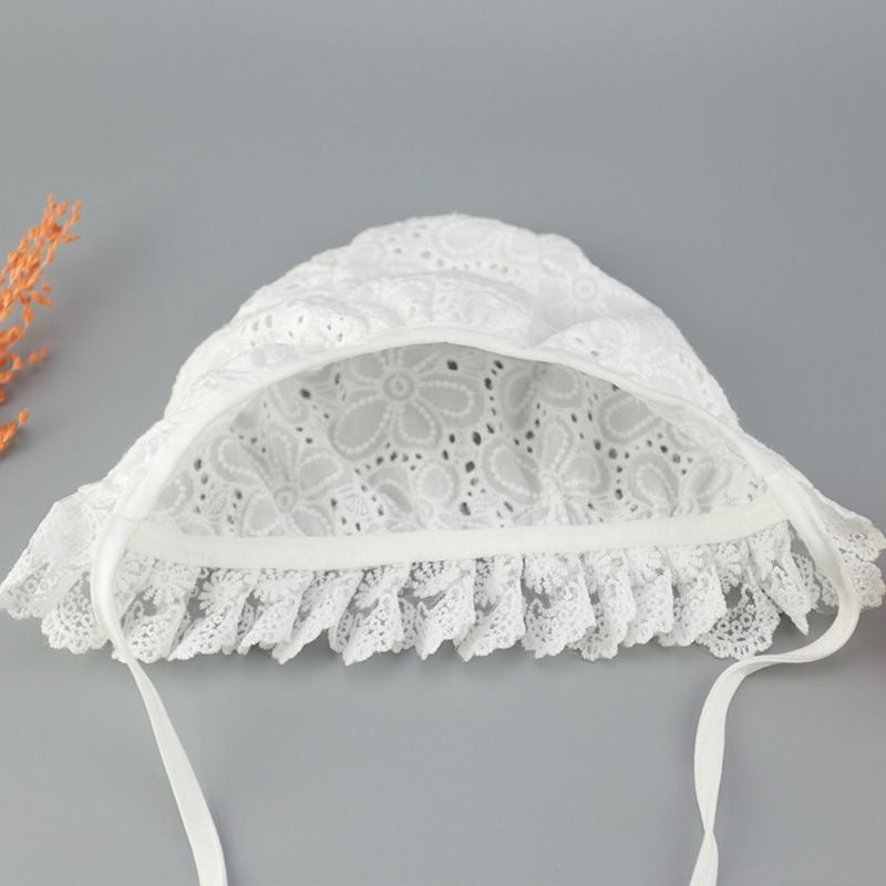 Baby white vintage cotton hat