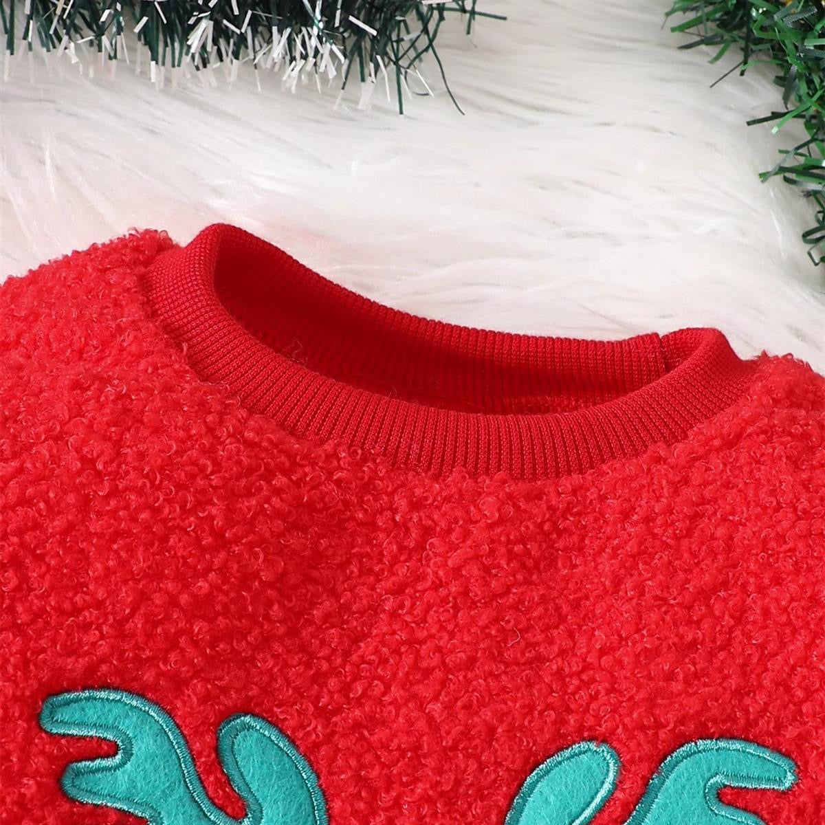 رومبير قطيفة بأكمام طويلة لعيد الميلاد للأطفال