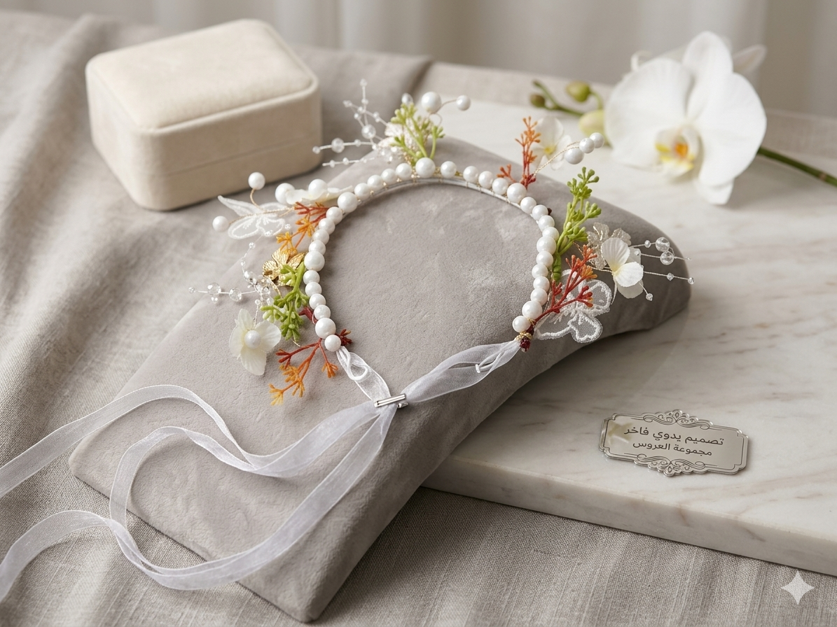 Headpiece with white  butterfly and pearls (Copy)