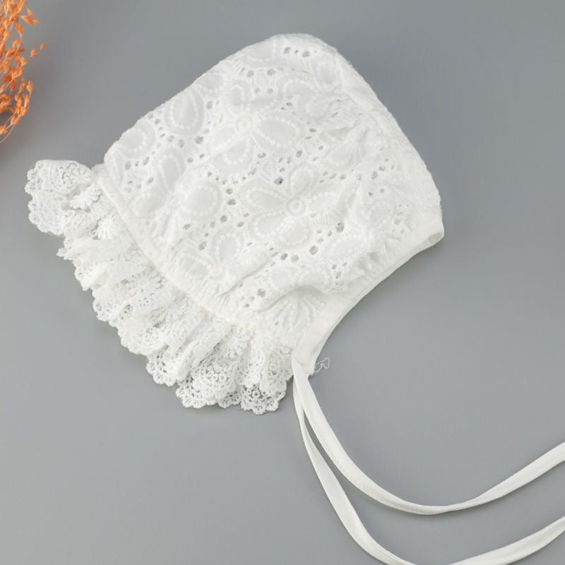 Baby white vintage cotton hat