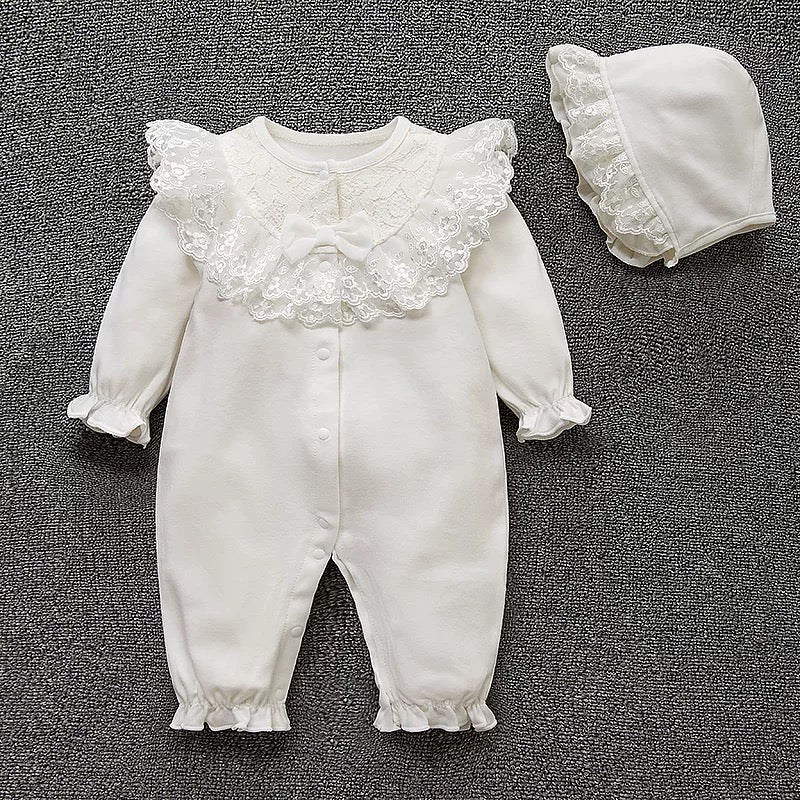 Baby long sleeve jumpsuit with hat 2color