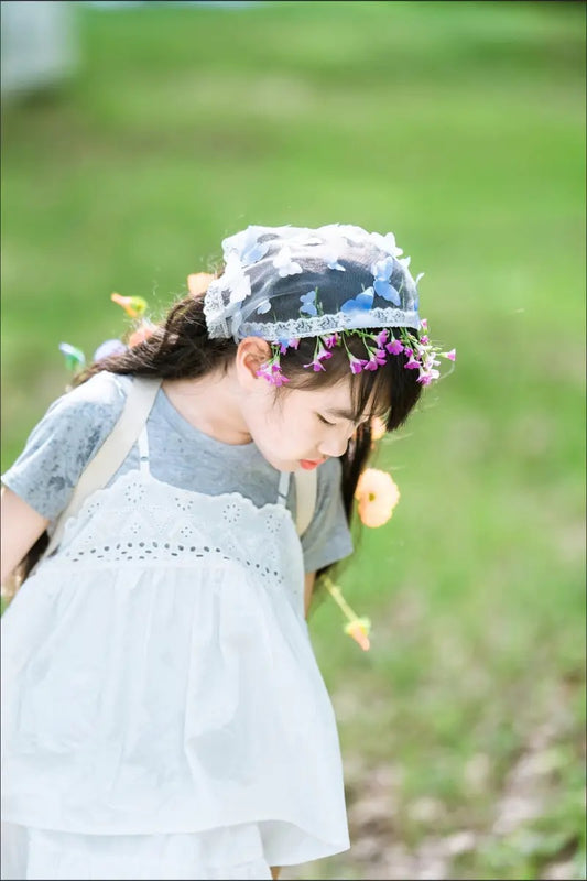 For kids and ladies Gradient Mesh Butterfly Edged triangle Scarf