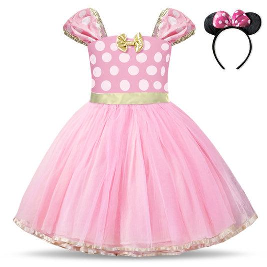 Pink Minnie Mouse dress + headband