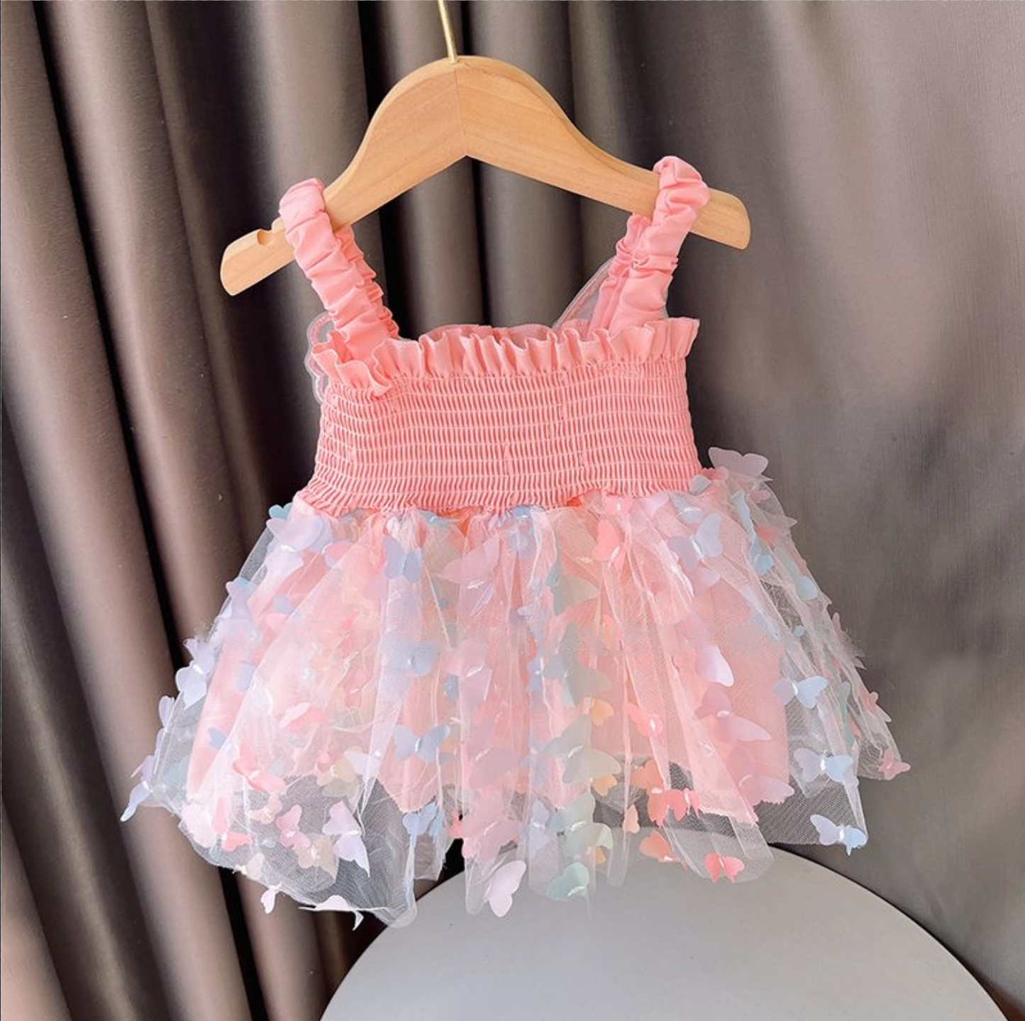 3D butterfly baby dress rainbow