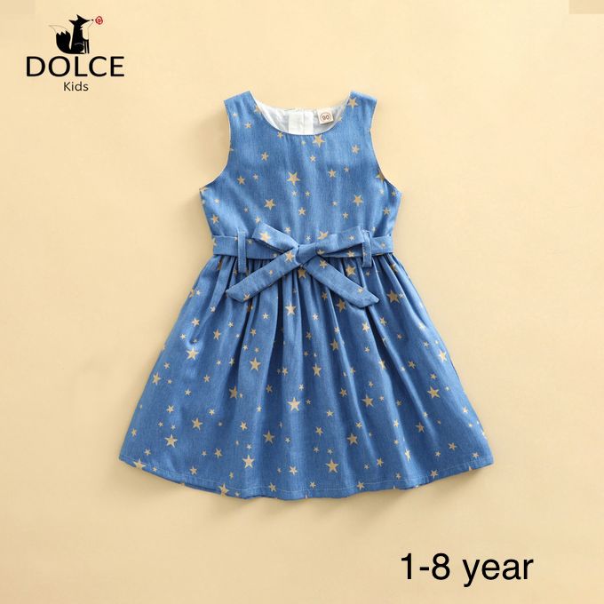 Simple girl dress star pattern