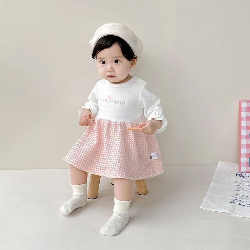 2pcs set waffle long sleeve jacket + dress .
