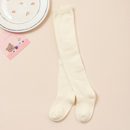 cotton tights solid beige