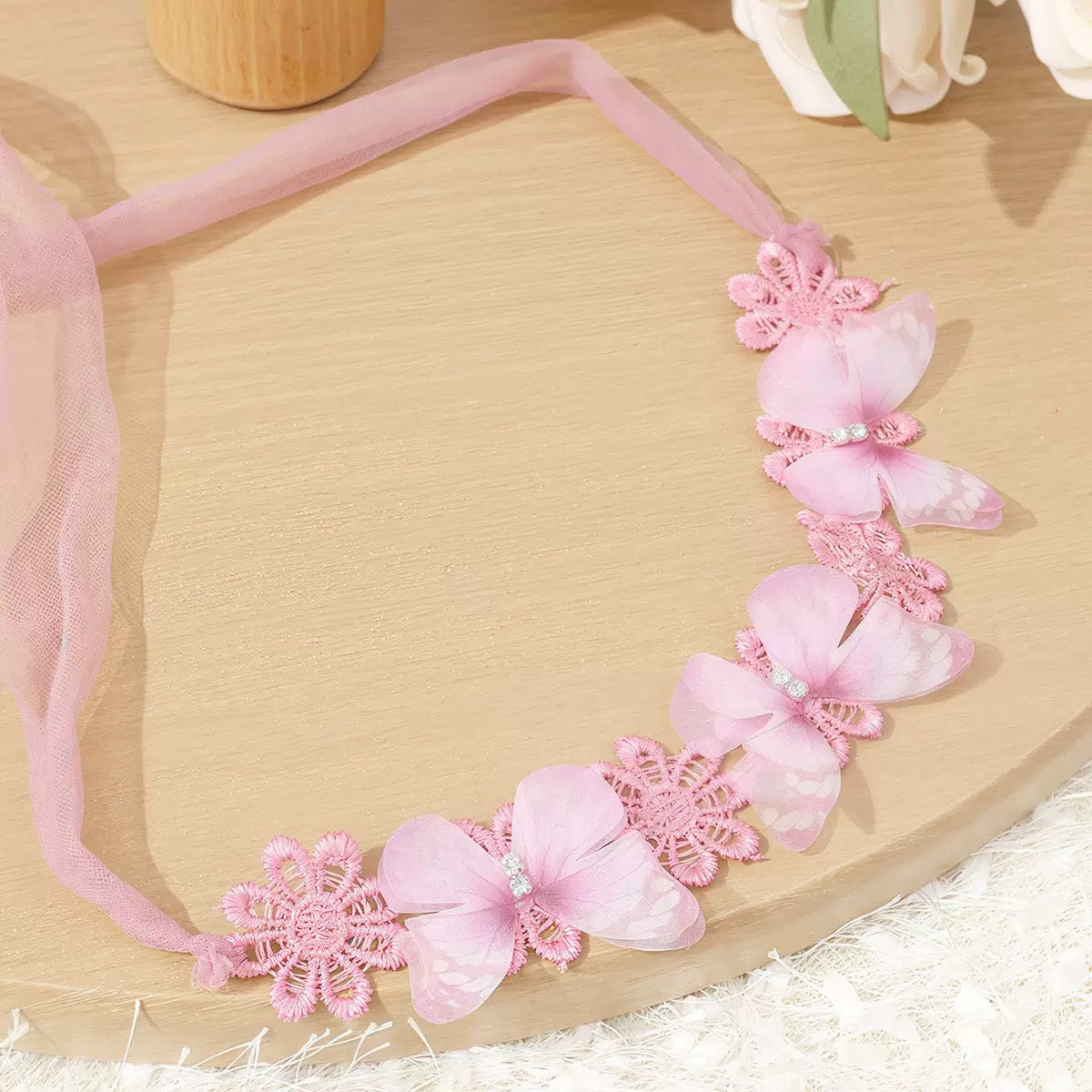 Butterfly  tulle dress + headband for new born 0-1 month