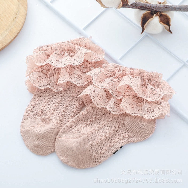 kids baby Socks with lace