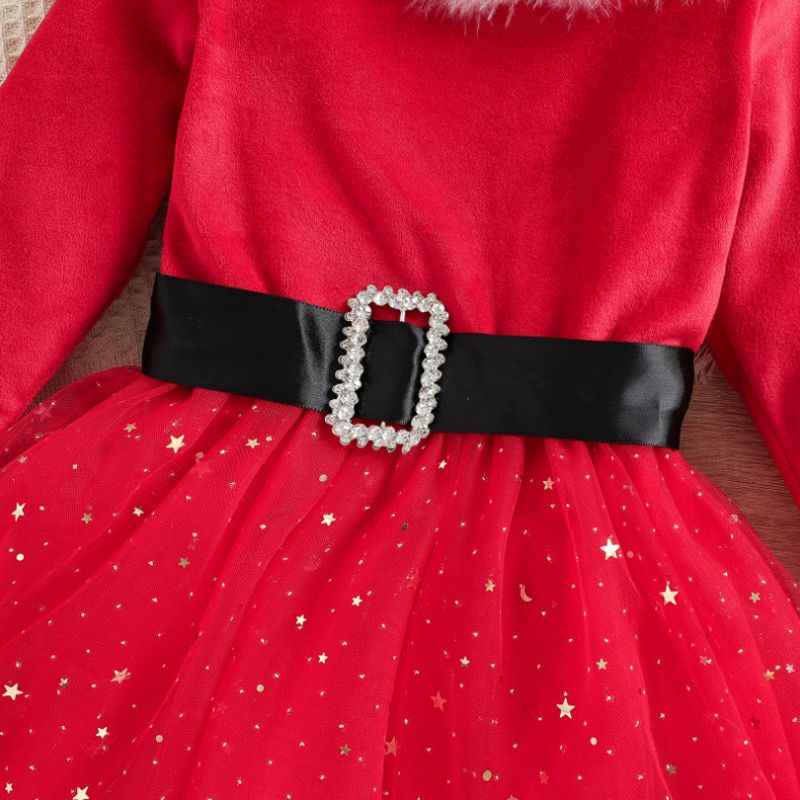 2pcs set Baby Christmas Long Sleeve dress + headband