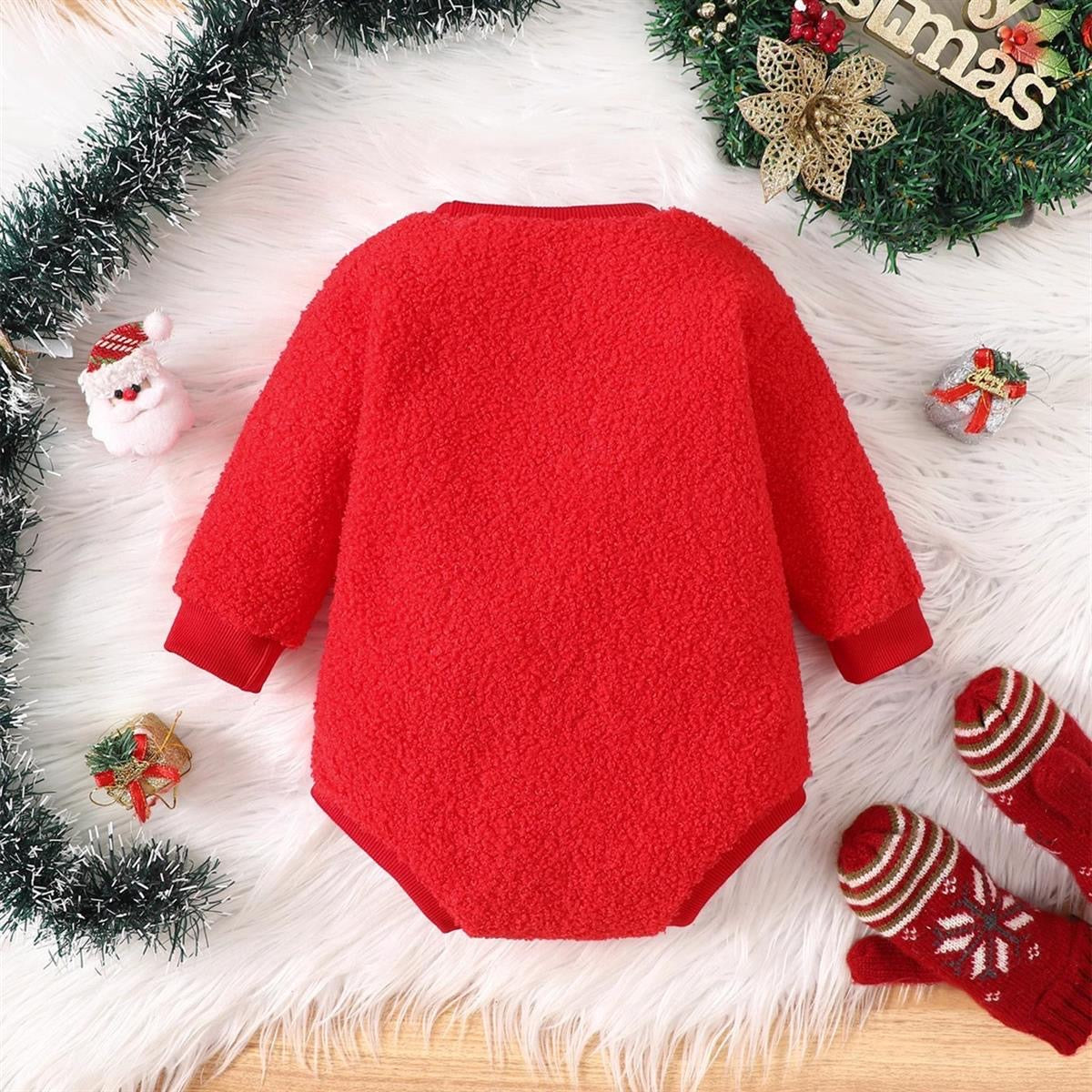 رومبير قطيفة بأكمام طويلة لعيد الميلاد للأطفال